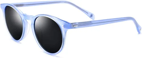 Vista 3 de HEPIDEM - Gafas de sol polarizadas redondas de acetato vintage para mujer con protección UV
