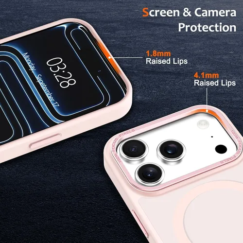 Vista 950 de Anuck - Funda magnética para iPhone 11 compatible con MagSafe, carcasa trasera mate translúcida dura, borde de TPU, delgada, resistente a impactos