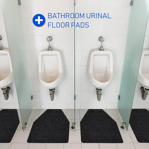 Vista 7 de Nuanchu Paquete de 6 tapetes para orinario para hombres, antideslizantes, para uso comercial, altamente absorbentes, almohadillas de baño para baño