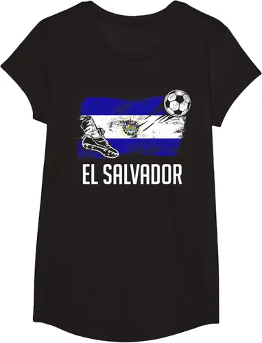 Vista 3 de Camiseta salvadoreña con bandera de fútbol salvadoreño