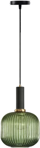 Vista 12 de Lámpara colgante negra y pantalla de luz a rayas de vidrio, iluminación colgante moderna para isla de cocina, casa de campo, luces colgantes