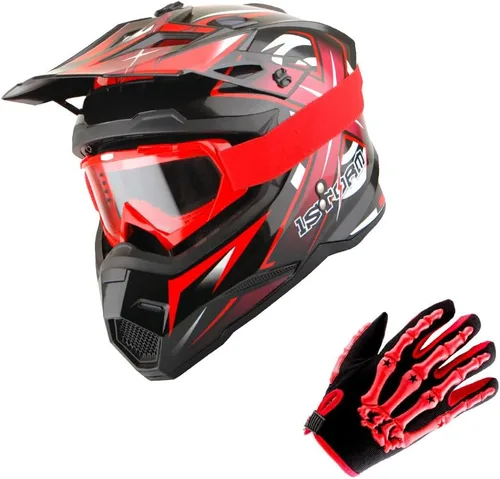Vista 17 de 1Storm - Casco de motocross para adultos, BMX, MX, ATV, Dirt Bike, motocicleta cuádruple de cuatro ruedas, estilo de carreras, HF801 Sonic Blue