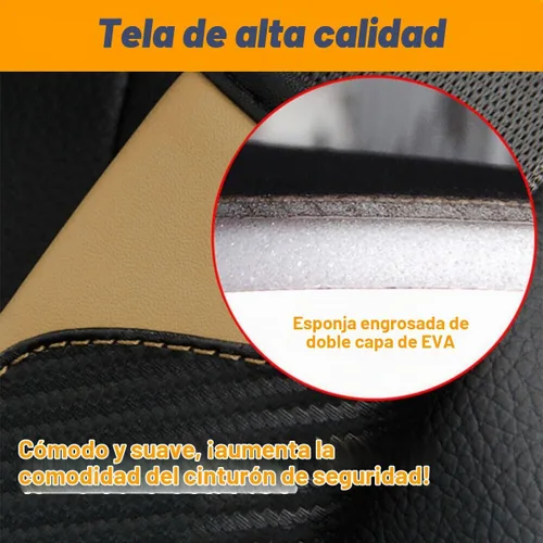 Vista 3 de Osilly 2 piezas de fundas para cinturón de seguridad de coche, protección de hombro de fibra de carbono, cojín suave para cinturón de seguridad