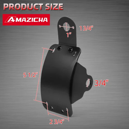 Vista 3 de Amazicha Soporte de placa de matrícula de montaje lateral curvado con agujero de eje de 3/4 pulgadas compatible con Harley Touring Sporster Bobber