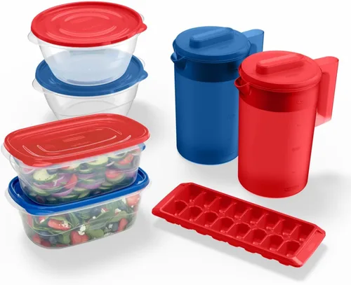 Vista 6 de Rubbermaid - Cubeta para cubitos de hielo, color blanco, con capacidad para 4 bandejas, diseño compacto, plástico duradero