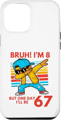 Vista 26 de Bruh I'm 8 But One-Day I'll Be 67 Retro 8th Birthday Kids Case for iPhone 17