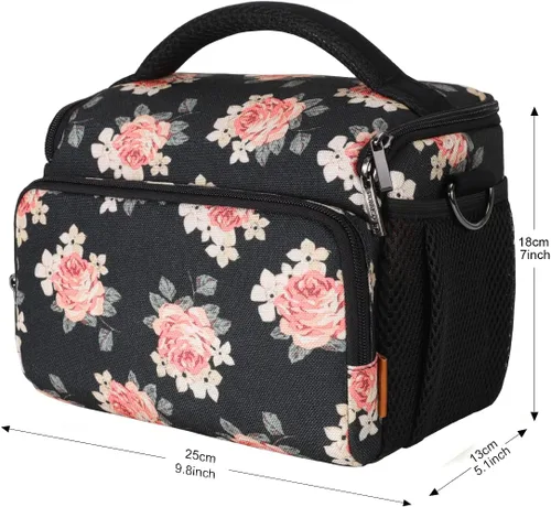 Vista 2 de DOMISO Bolsa para cámara Bolsa de hombro impermeable antichoque, flor