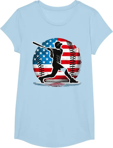 Vista 18 de Camiseta de jugador de béisbol estadounidense con bandera de Estados Unidos