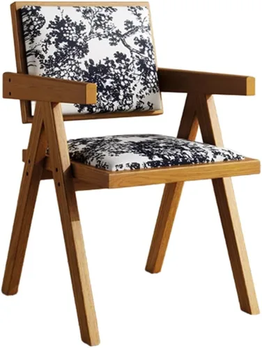 Vista 19 de YVYKFZD Juego de sillas de comedor de madera maciza, sillas de cocina sin brazos, silla de comedor tapizada con respaldo, sillón de terciopelo