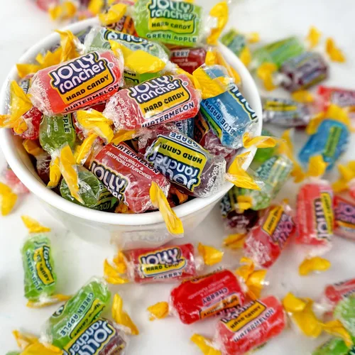 Vista 5 de Jolly Ranchers - Caramelos surtidos con sabor a frutas, bolsa a granel de 1 libra (aproximadamente 75 piezas), dulces duros envueltos