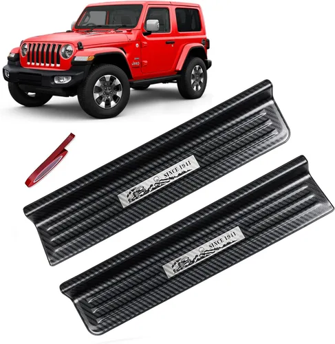 Vista 6 de Rowa - Protectores de umbral de puerta de acero inoxidable 304 compatibles con Jeep Wrangler JL JLU 2018-2025 & Gladiator JT 2020-2025, protector