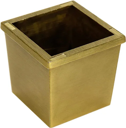 Vista 6 de Funda cuadrada para patas, 1 pulgada, tono dorado cepillado, altura de 1.2