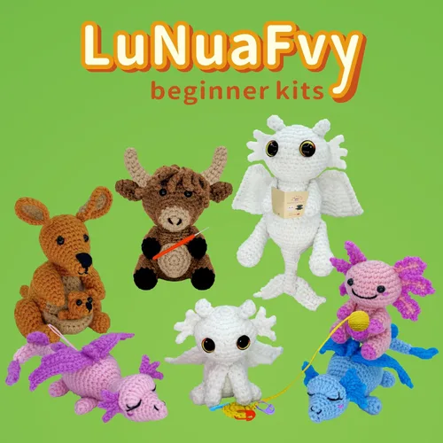Vista 8 de LuNuaFvy Kit de ganchillo para principiantes, adultos/adolescentes/niños mayores de 9 años - Juego de dragón Amigurumi Animal con video de 4 horas