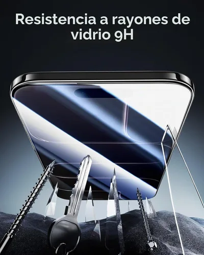 Vista 8 de ESR - Juego de 3 protectores de pantalla de vidrio templado 9H+ para iPhone Air, [grado militar a prueba de roturas], con tecnología antirreflejo