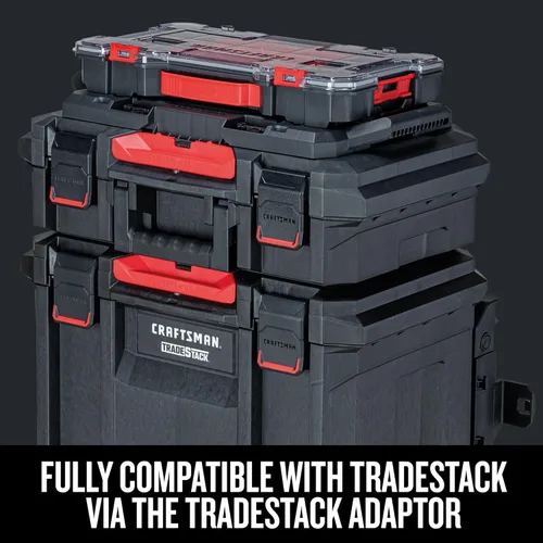 Vista 5 de CRAFTSMAN VERSASTACK Organizador de almacenamiento, organizador de piezas pequeñas, 20 compartimentos, tapa incluye pestillo seguro (CMST17828)