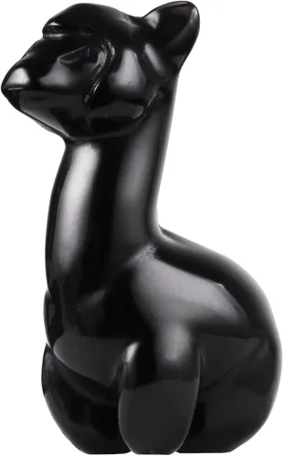 Vista 9 de SUNYIK Estatua de cristal de alpaca tallada, escultura de piedra pulida, delicada figura de animal, decoración para ventana de oficina en casa