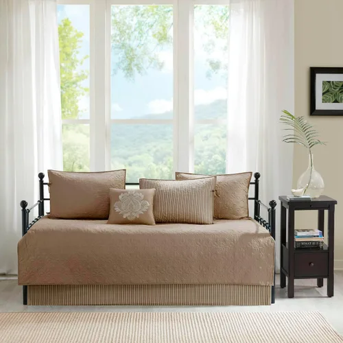 Vista 8 de Madison Park Coastal Damask - Juego de funda acolchada para sofá cama, 6 piezas, 39 x 75 pulgadas