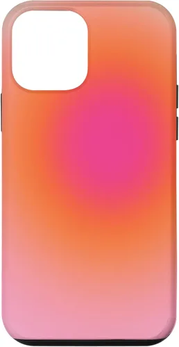 Vista 16 de Funda estética para iPhone 12/12 Pro rosa y naranja con gradiente bonito
