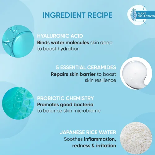 Vista 3 de Roti Ceramides & Hyaluronic Crema Facial Hidratante Con Probiótico y Agua de Arroz I Barrera Reparación Para Piel Seca, 3.53 oz (Paquete de 3)