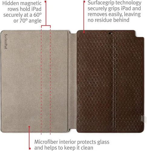 Vista 3 de Twelve South SurfacePad - Funda de piel de napa de lujo ultradelgada para iPad mini de 5 pulgadas + soporte de pantalla con función de Negro