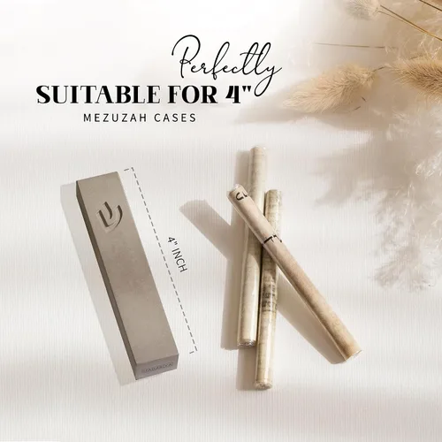 Vista 5 de SURI Pergamino de mezuzah Kosher para puerta, 3 pulgadas manuscrito Klaf por Certified Sofer Stam, fabricado en Israel, se adapta a funda de mezuzá