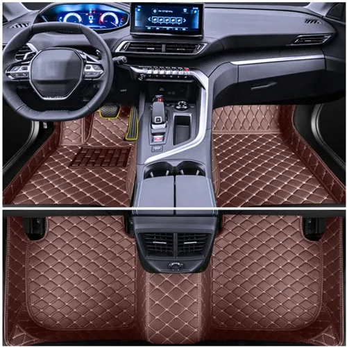 Vista 4 de Alfombrillas de cuero para automóvil Z4 Convertible E85 E86 2004-2008 2004-2008, tapete de cuero artificial, forro de piso impermeable completo Beige