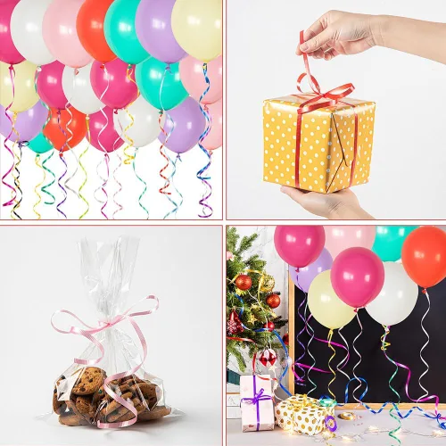 Vista 5 de Cinta brillante impermeable, cinta rizada de 3/16 pulgadas x 300 yardas para envolver regalos, decoraciones de San Valentín, cumpleaños