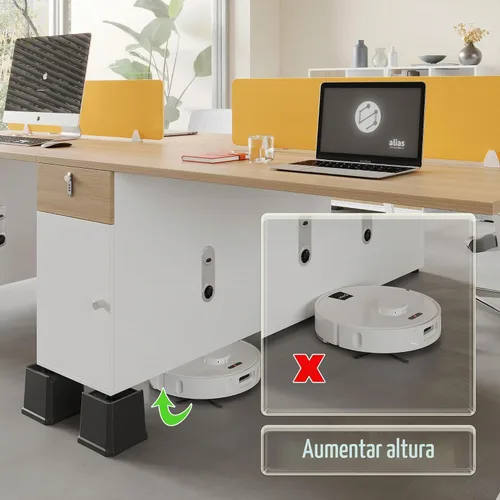 Vista 4 de Elevadores de cama de 4 pulgadas, paquete de 8 elevadores de muebles en forma de L de gran