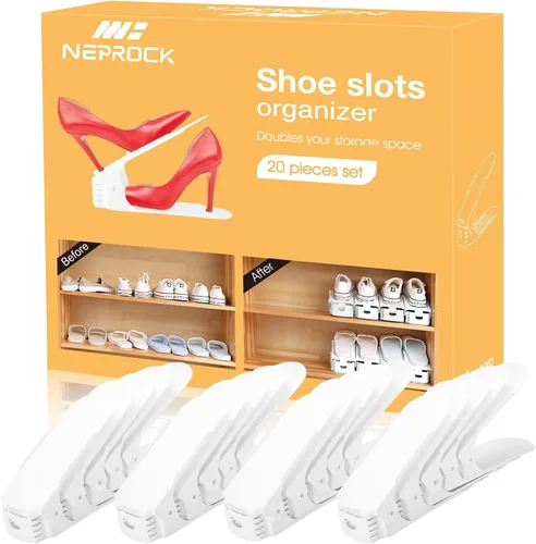 Vista 8 de Neprock Organizador de Ranuras para Zapatos, Organizador de Almacenamiento de Zapatos Estante para Zapatos para Organización de Closet, Organizador