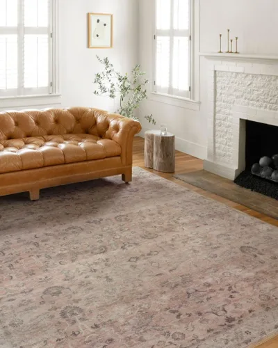 Vista 12 de Loloi Hathaway Collection HTH-04 Beige/Multi 2 pies 3 pulgadas x 3 pies 9 pulgadas, Alfombra de acento de 0.25" de espesor, suave, duradera