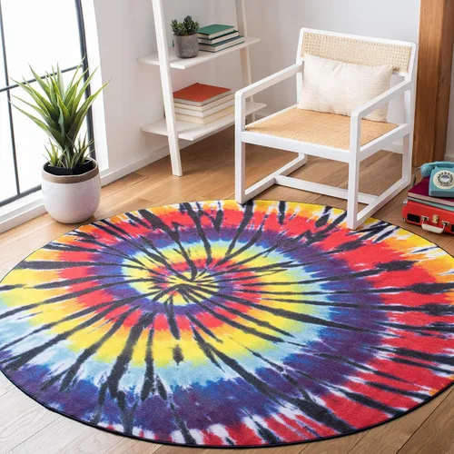 Vista 8 de SAFAVIEH Colección de pinceles de pintura para alfombras lavables, alfombra de 2 pies 2 pulgadas x 8 pies, fucsia y amarillo, antideslizante y fácil