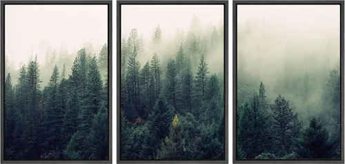 Vista 9 de wall26 Lienzo enmarcado para pared, juego de arte de puesta de sol junto al lago, escena tranquila junto al agua, fotografía, realismo, paisaje