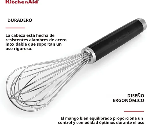 Vista 4 de KitchenAid Batidor clásico utilitario, 10.5 pulgadas, color negro