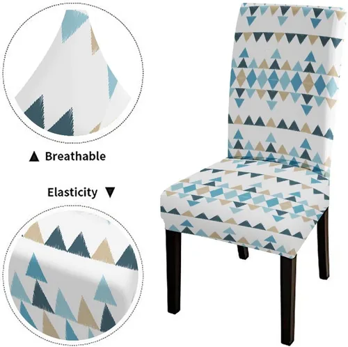 Vista 155 de CAPSCEOLL Christmas Dining Chair Covers,Snowflakes Festive Winter Pattern Stretch Chair Covers for Dining Room Set of 2 Washable Spandex Parson