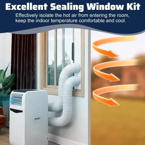 Vista 4 de Portable Air Conditioner Window Kit, AC Daul Hose Window Seal Plates Kit for Dual Hose Portable Air Conditioner with 5" Exhaust Hose, Window Vent