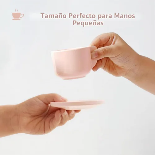 Vista 4 de PairPear Juego de Fiesta de Té con Soporte para Postres - Juguetes de Madera de Comida de Juego de Simulación y Accesorios de Cocina para Juego