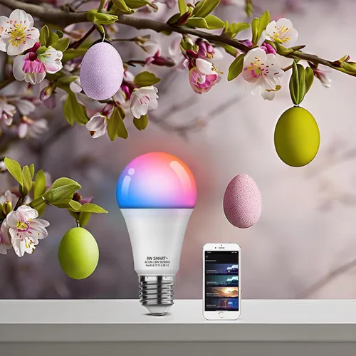 Vista 2 de Bombilla inteligente KL110, WiFi LED Magic Home Smart Bulb APP funciona con Alexa y Google Assistant, E26 A19 regulable, 2.4 GHz, no requiere