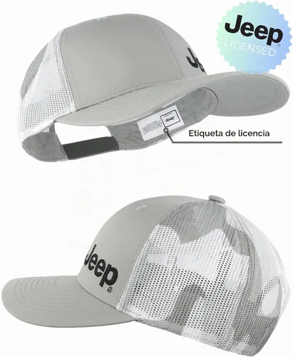 Vista 10 de Jeep Logotipo de texto premium con malla de camuflaje Trucker Dads Hat para hombre, gorra de béisbol, sombrero de polo Camuflaje gris jaspeado
