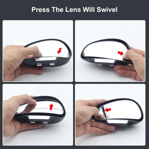 Vista 2 de Espejo de punto ciego, espejos retrovisores para automóvil, espejo auxiliar universal para automóvil, vidrio verdadero HD, espejo lateral auxiliar