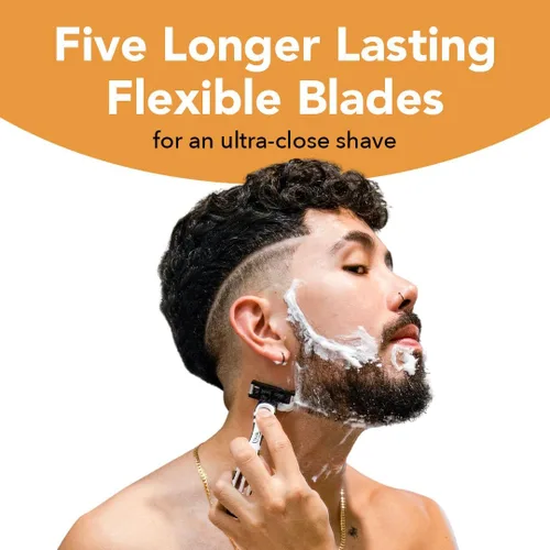 Vista 5 de BIC Flex 5 Sensitive - Maquinillas de afeitar desechables de 5 cuchillas para hombre, afeitado cómodo, paquete de 2