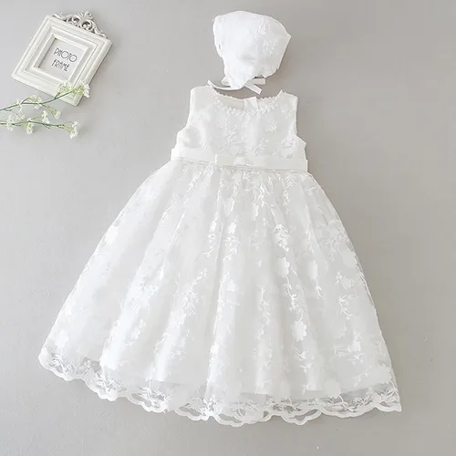 Vista 7 de Vestidos largos para bautizo, color blanco