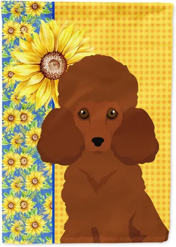 Vista 333 de Caroline's Treasures WDK5313GF Bandera de jardín con diseño de girasoles de verano, color negro y tostado, Airedale Terrier para buzón, bandera