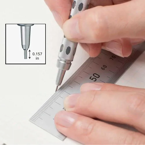 Vista 6 de Pentel Packaged Graph Gear 1000 - Lápiz de dibujo automático, 0.020 in, detalles grises, 1 lápiz (XPG1015)
