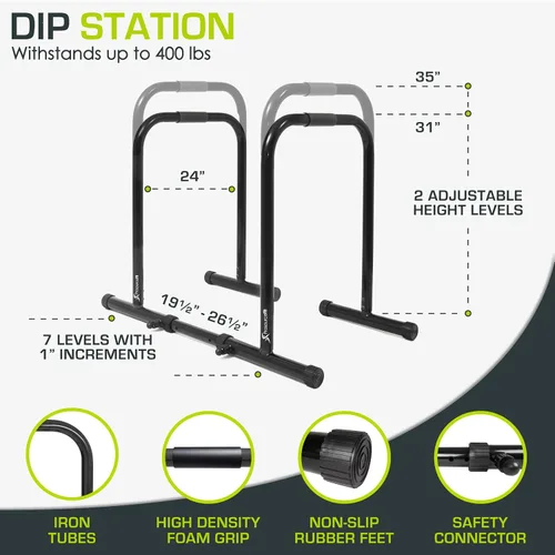 Vista 3 de ProsourceFit Estación de soporte de inmersión, barra de prensa de cuerpo resistente Ultimate con conector de seguridad para inmersiones de tríceps