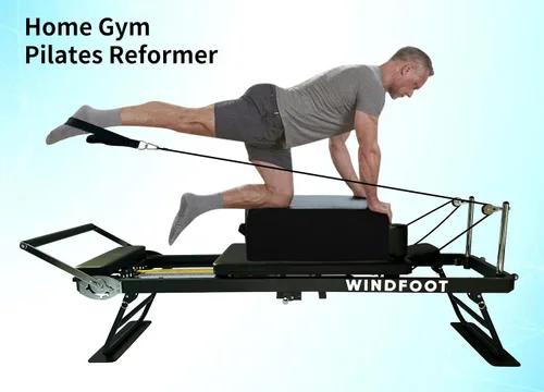 Vista 10 de Pilates Reformer Machine Equipment with Springs & Cords for Home Workout, Foldable Pilates Equipment with Jump Board for All Level Users