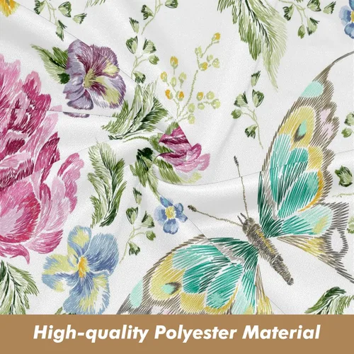 Vista 5 de Funda de sofá con estampado de flores y mariposas, fundas para sofá, fundas para sillón, funda resistente a las manchas, protector universal