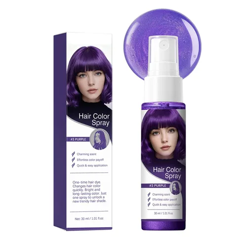 Vista 8 de 1 fl oz Spray Color - Cabello temporal de secado rápido para fiesta rojo