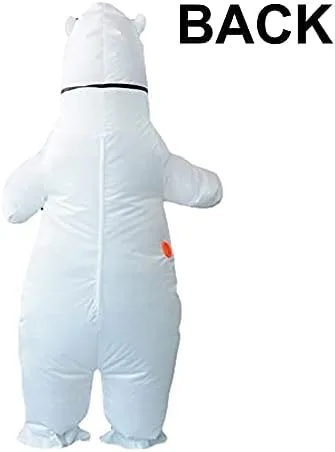 Vista 5 de ZISUEX Disfraz inflable de oso polar disfraz inflable de Halloween traje de fiesta juego de cosplay disfraz de oso polar regalo de Navidad oso polar