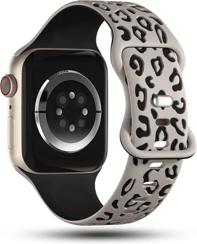 Vista 3 de CreateGreat Correas de leopardo grabadas compatibles con Apple Watch Band de 1.575 in 1.614 in 1.496 in 1.654 in 1.732 in 1.772 in 1.811 in 1.929 in