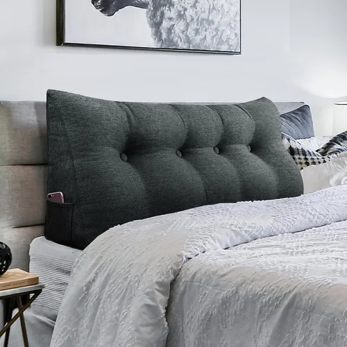 Vista 8 de Almohada de Cabecero de Cuña Tamaño Twin Almohada Grande de Bolster para Cama Almohada Triangular de Lectura Almohada de Apoyo para Sentarse